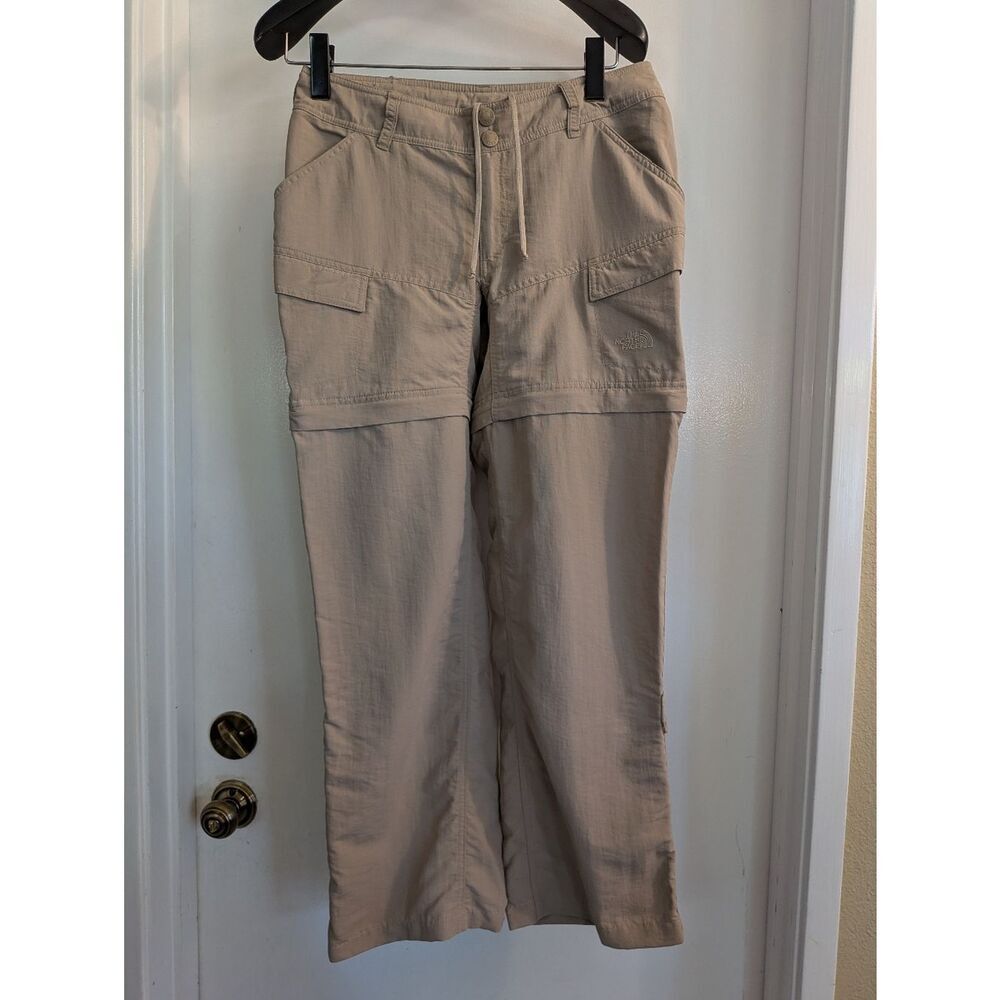 The North Face Women’s Pants 8 Beige Convertible Nylon Cargo Shorts Pants